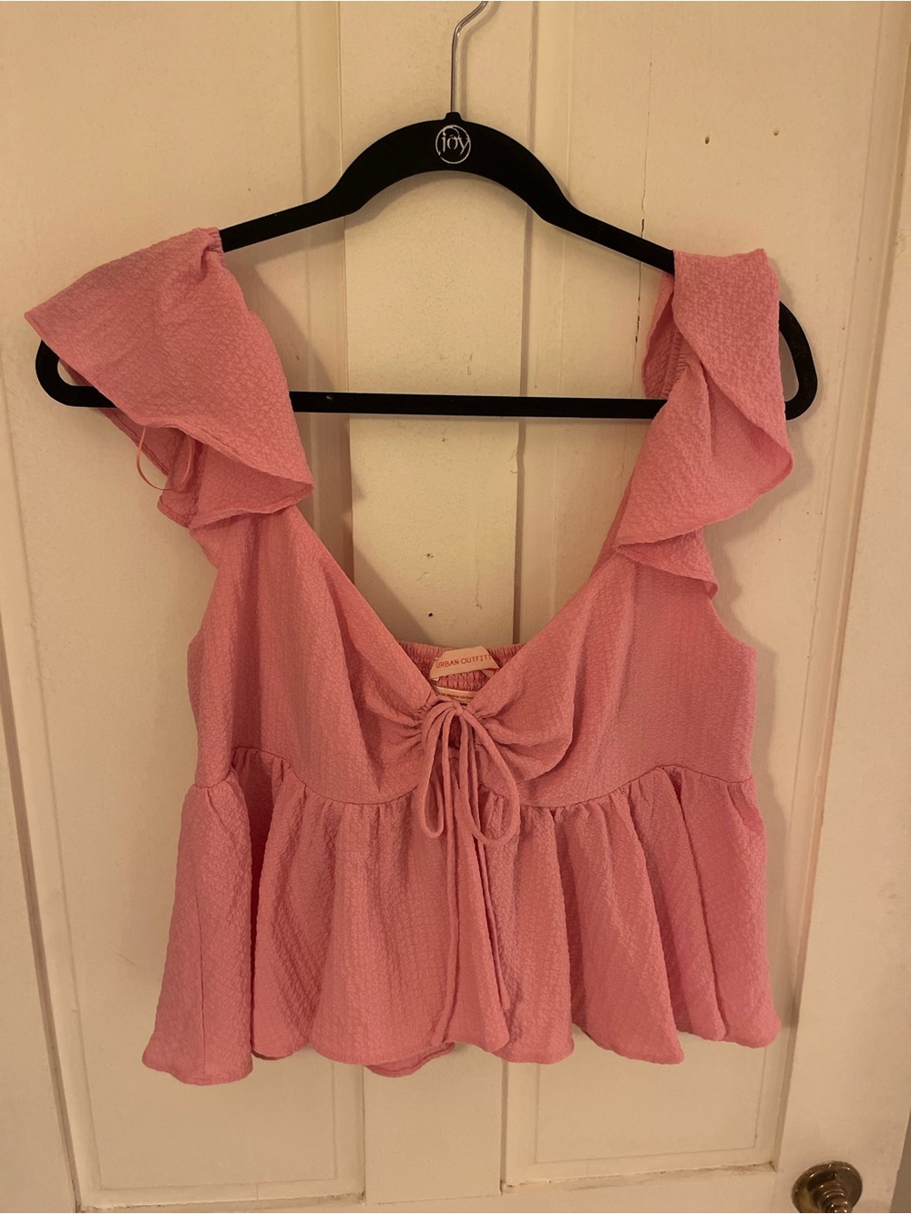 Urban Outfitters Dusty Pink Ruffle Tie-Front Tank